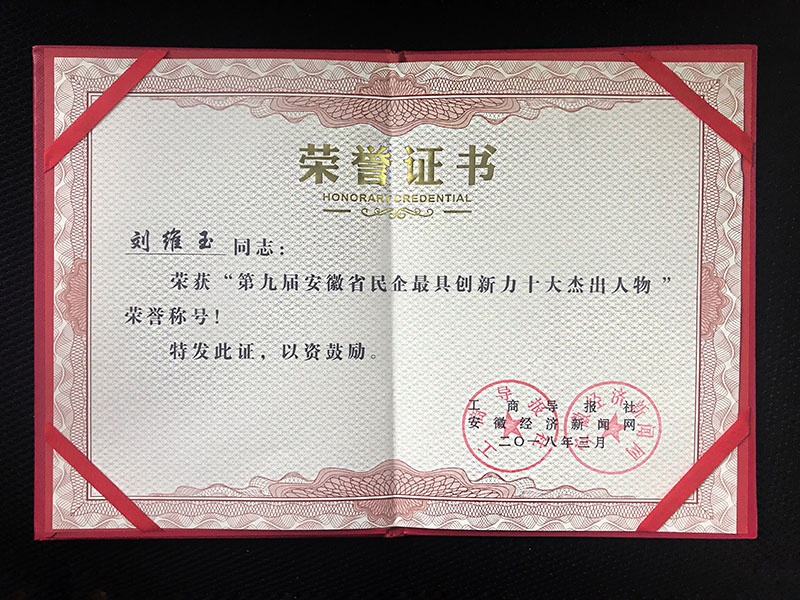 【喜讯】热烈祝贺博超控股集团董事长刘维玉先生荣获“安徽省民营企业最具创新力十大杰出人物